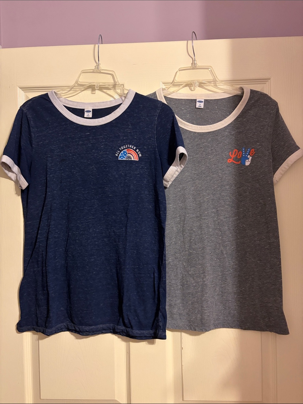 Old Navy Navy Blue & Heather Gray Ringer Tees - Set of 2